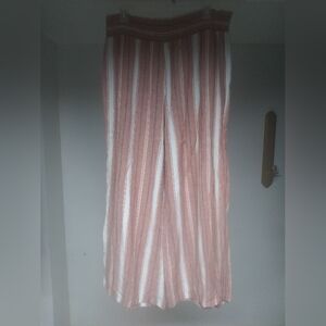 Cato Est 1946 Women's Striped Pink and White Wide Leg Palazzo Pants